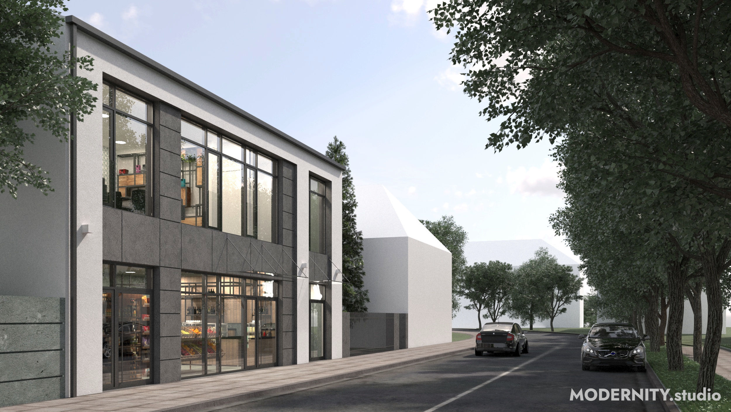 Projekt architektoniczny budynku usługowego w Pabianicach