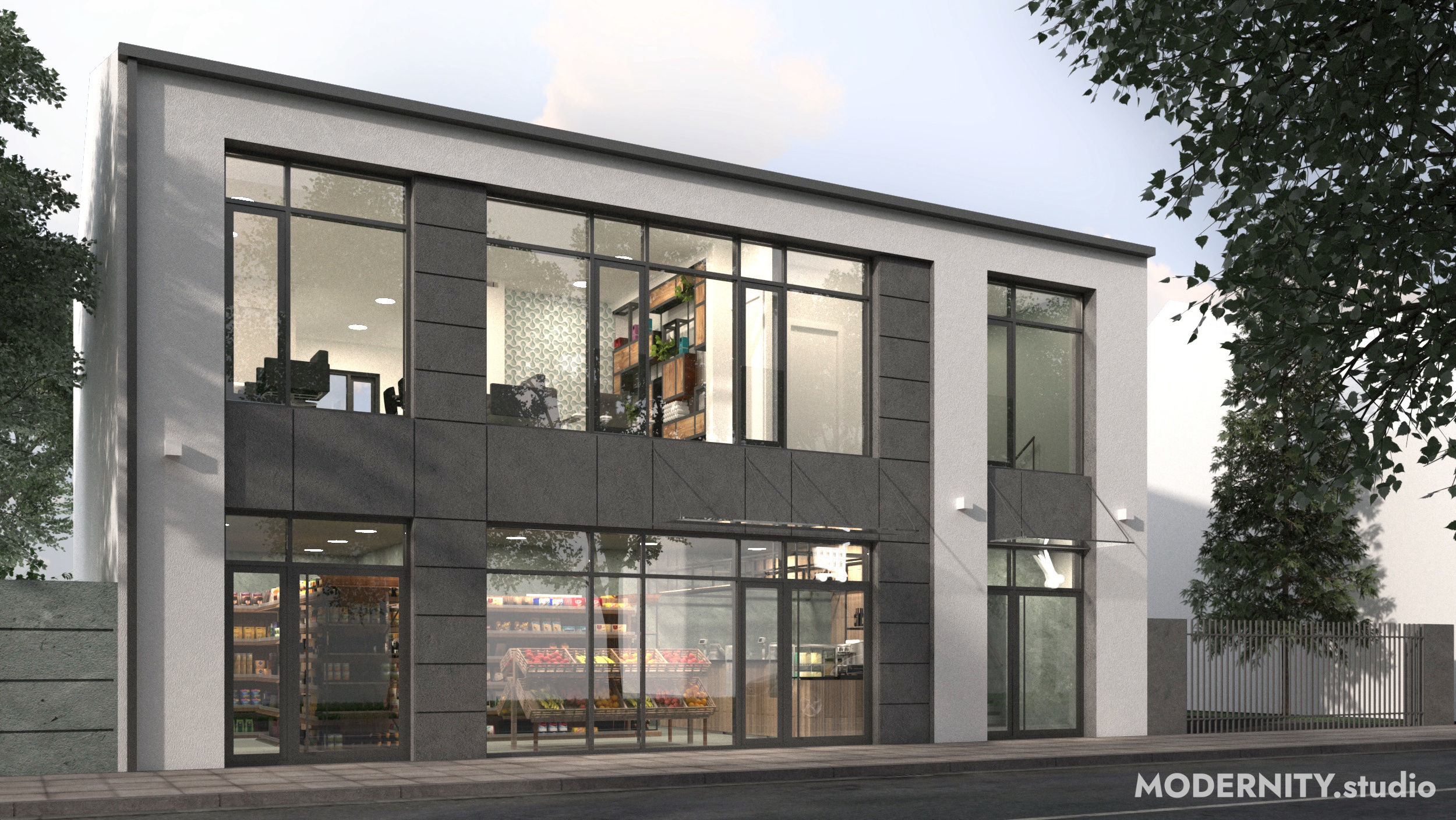 Projekt architektoniczny budynku usługowego w Pabianicach