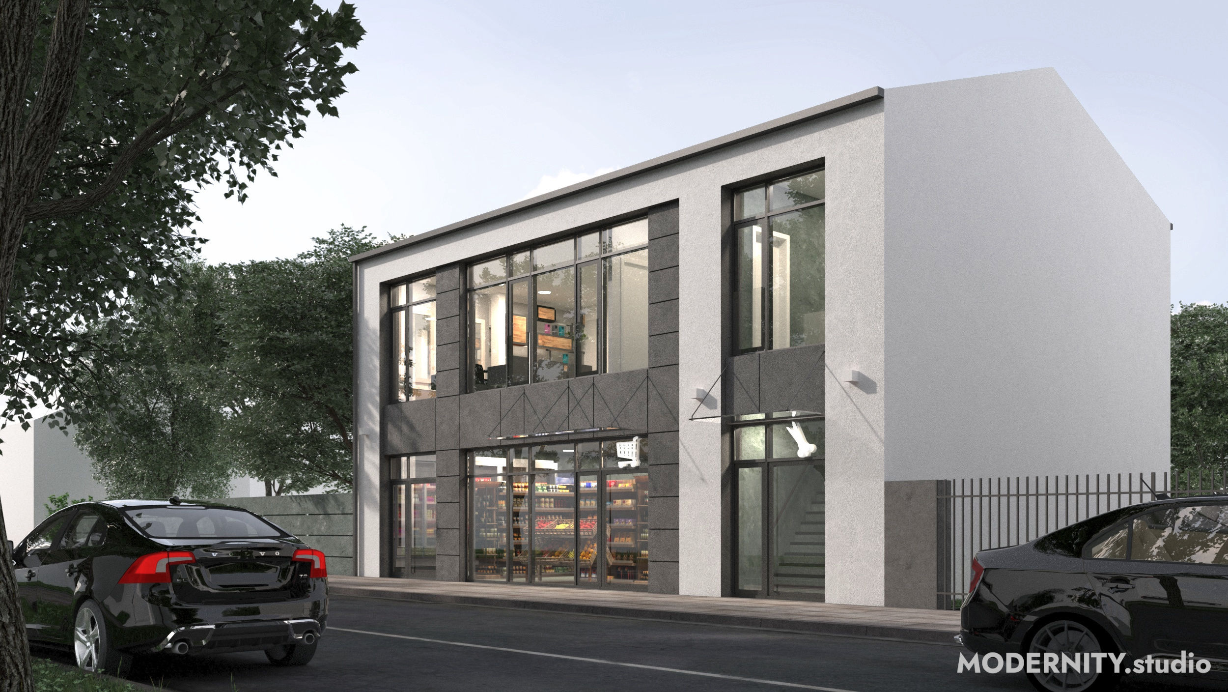 Projekt architektoniczny budynku usługowego w Pabianicach