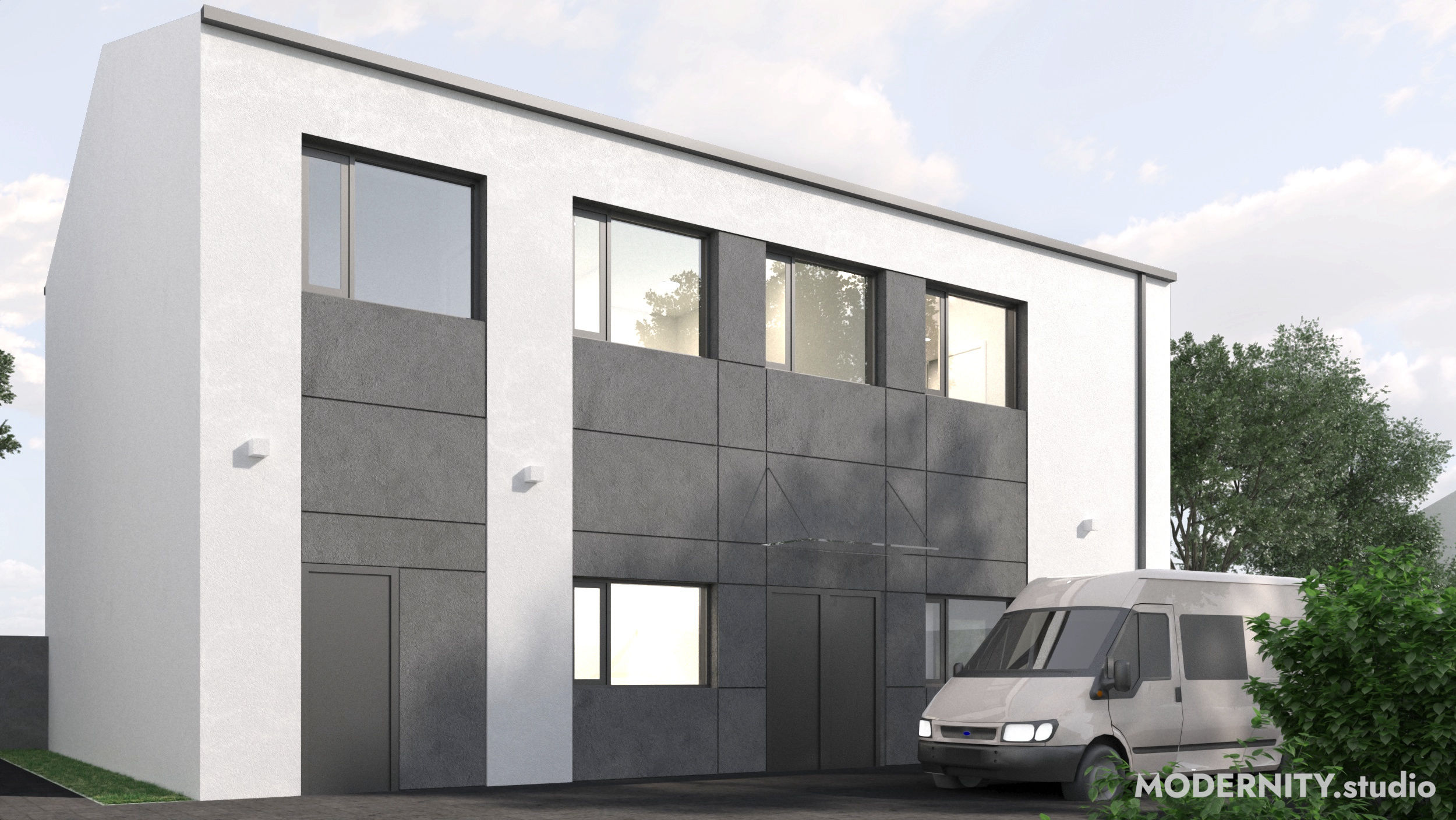 Projekt architektoniczny budynku usługowego w Pabianicach