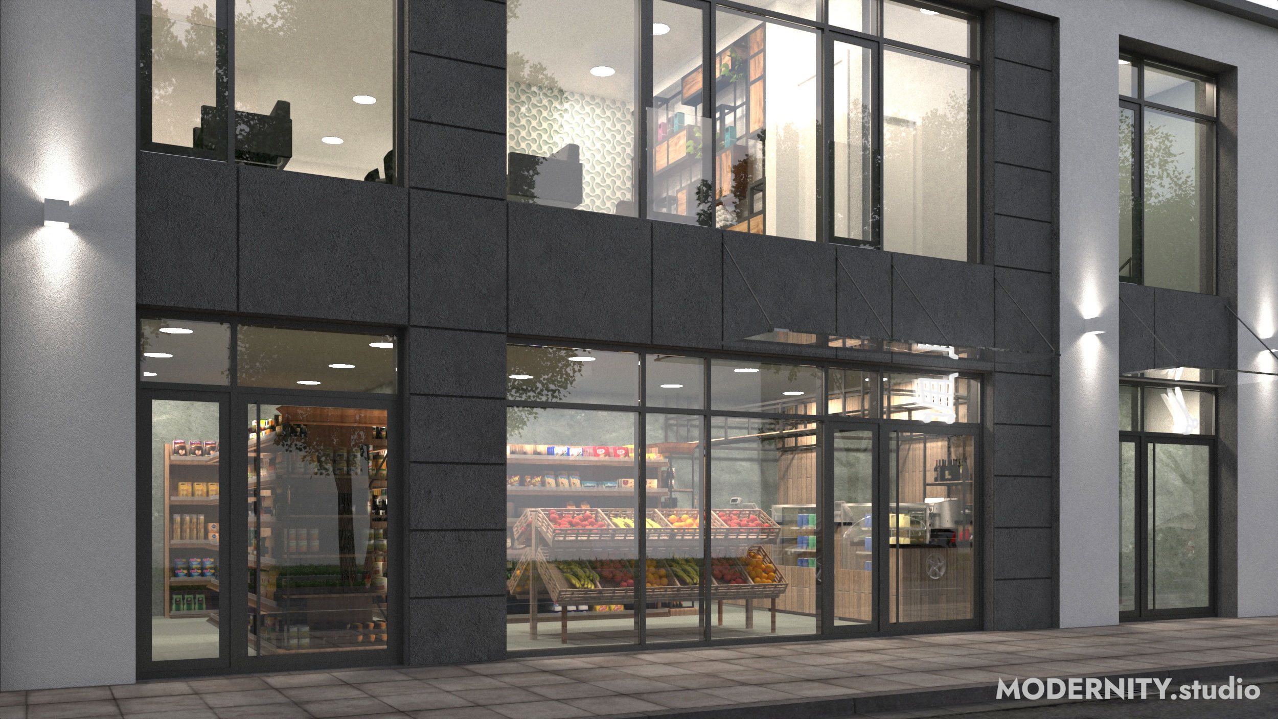 Projekt architektoniczny budynku usługowego w Pabianicach
